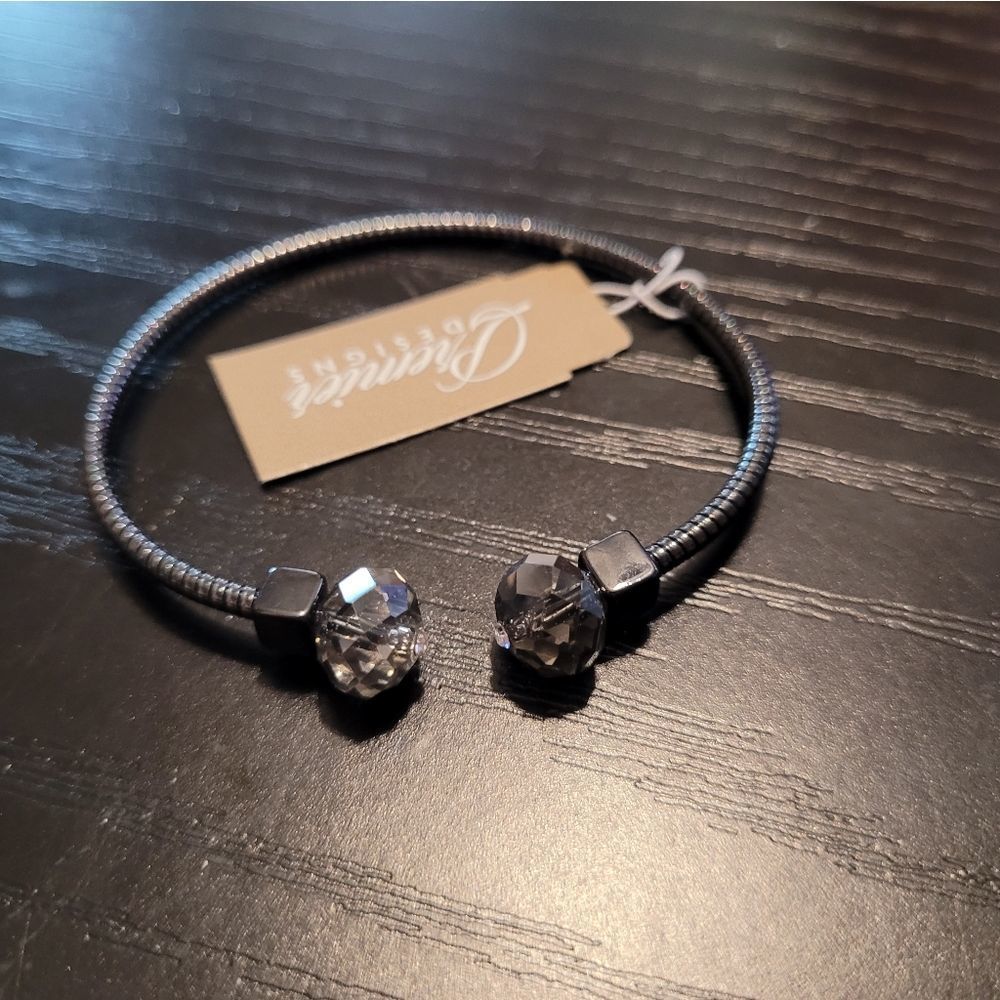 Premier designs Bangle bracelet with black crystal.